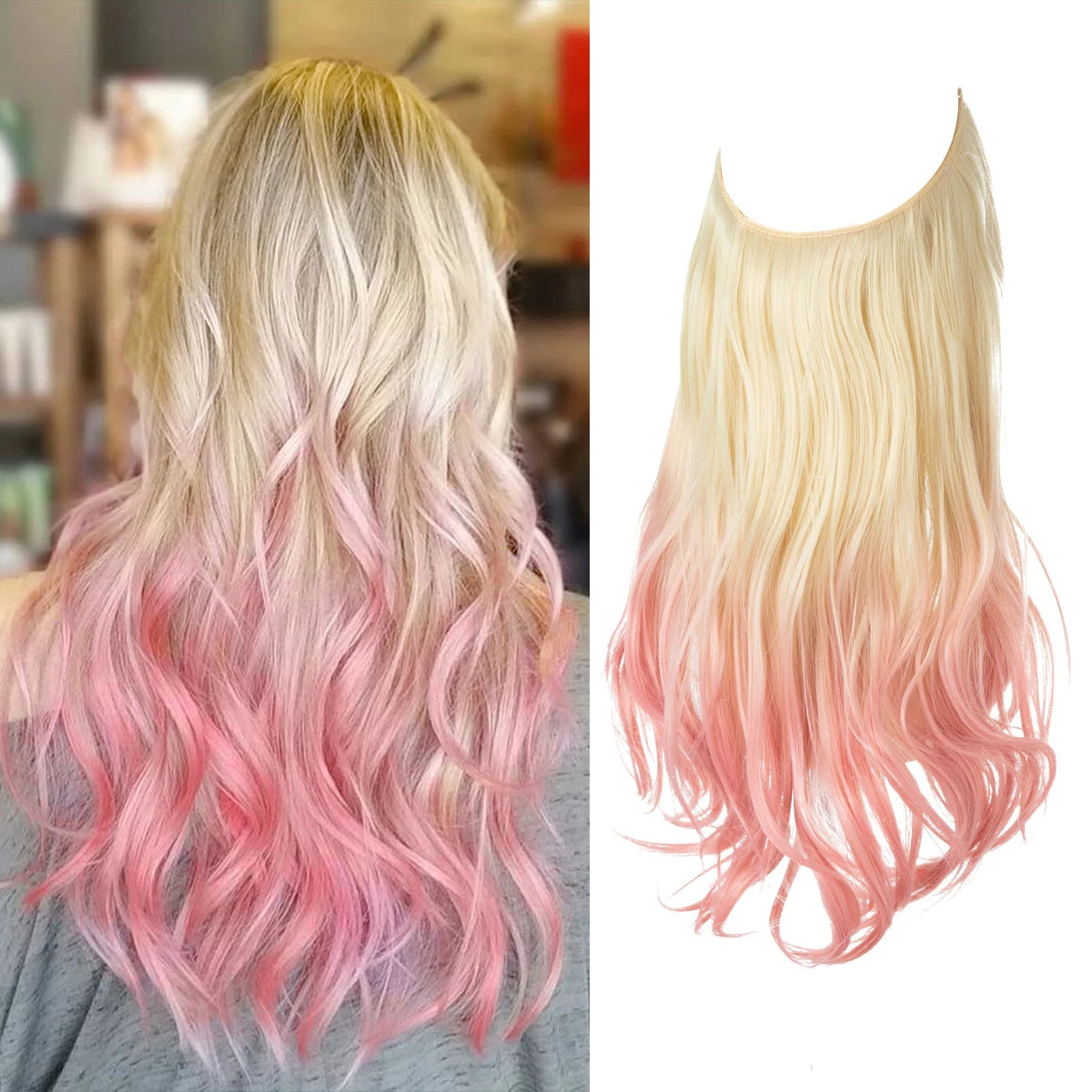 Extensiones Cortina babylight Hilo Invisible 55 cm Largo (150gr) Cabello 100% Similar al Cabello Natural 🥇