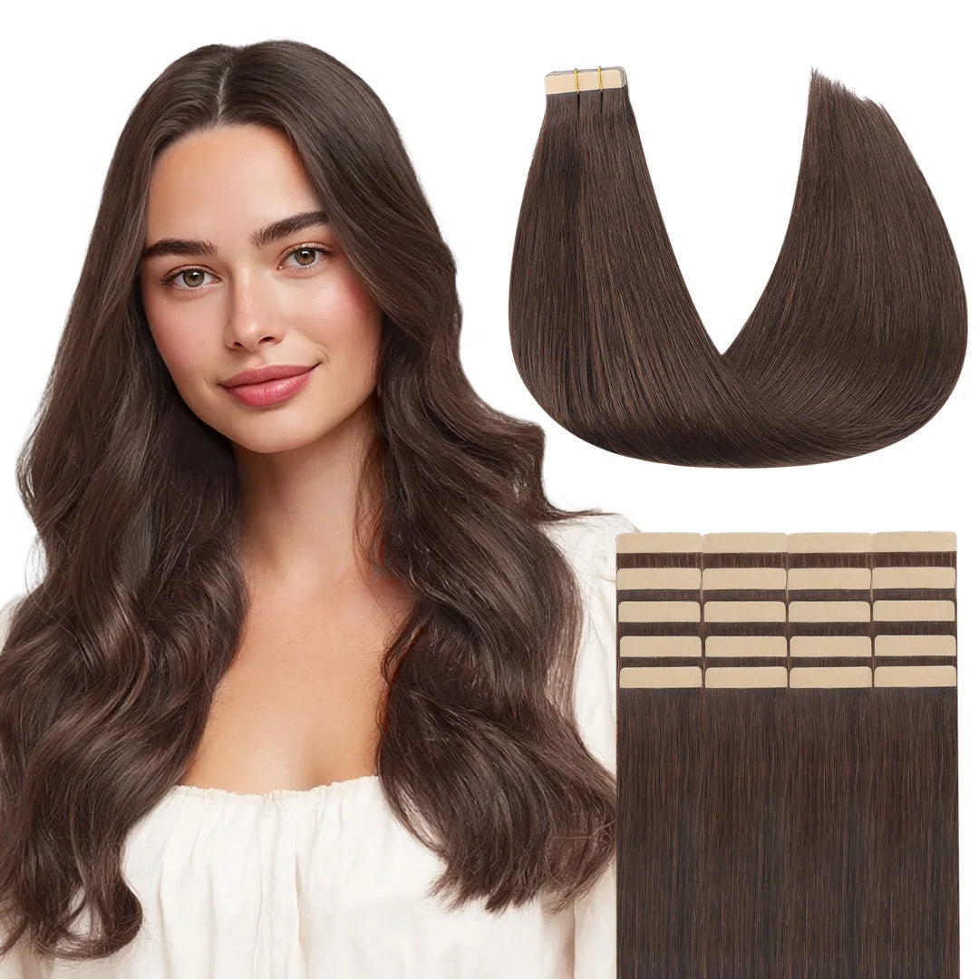 Extensiones Adhesivas Balayage 60 cm de largo Cabello Natural ©️ 100% Virgen