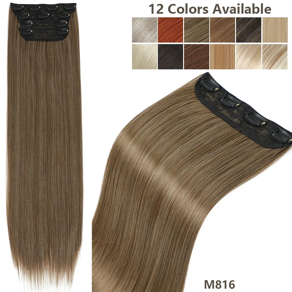 Pack 4 Extensiones SIN ENREDO 66 cm PREMIUM 🥇 Semi Naturales