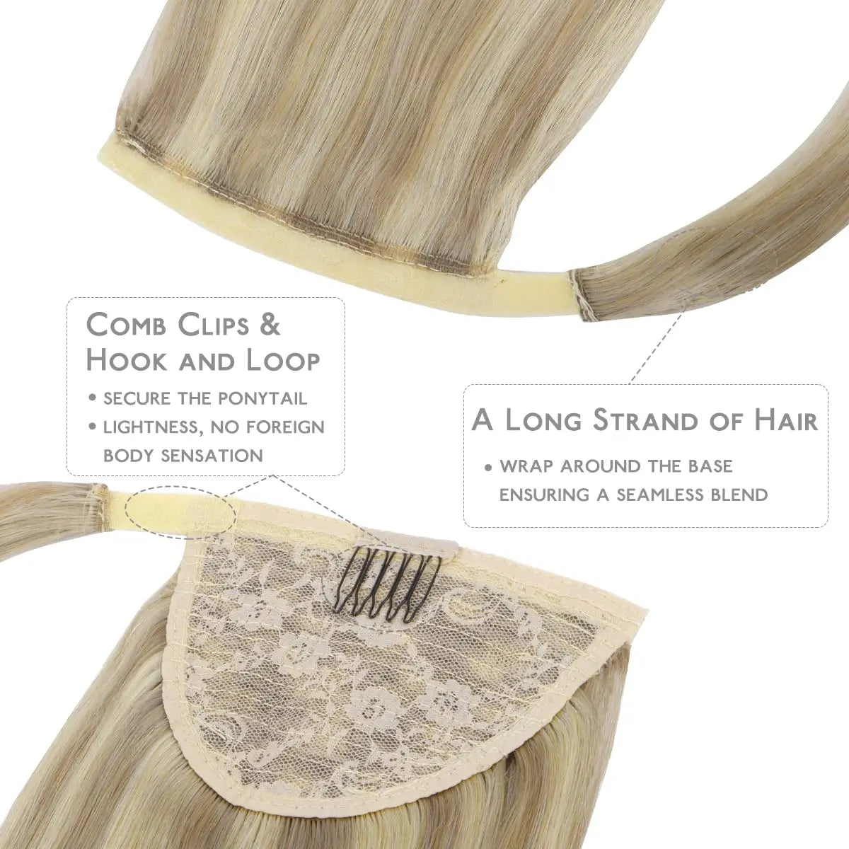 Coleta Cabello 100% Natural 55 cm
