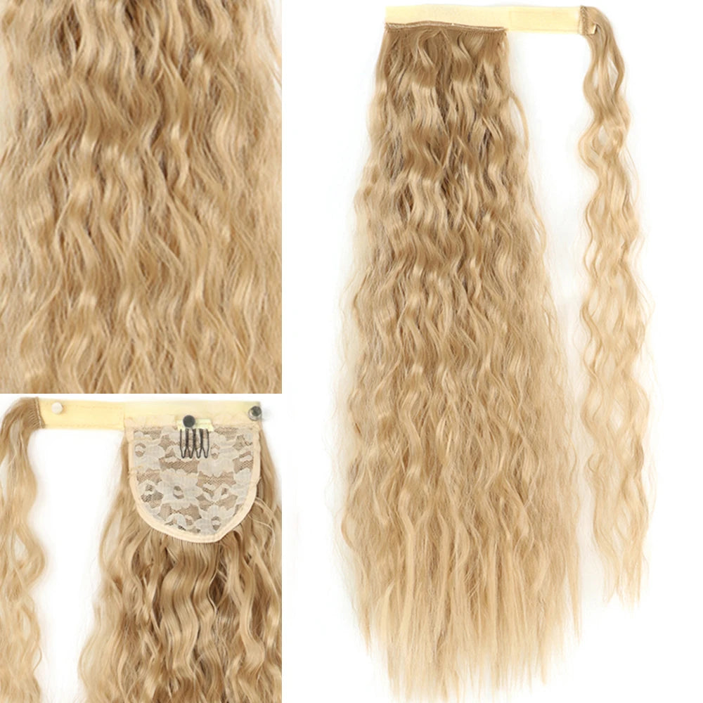 Extensiones Coleta  55 cm y 80 cm de largo Ondas de Sirena Cabello 100% Similar al Cabello Natural 🥇