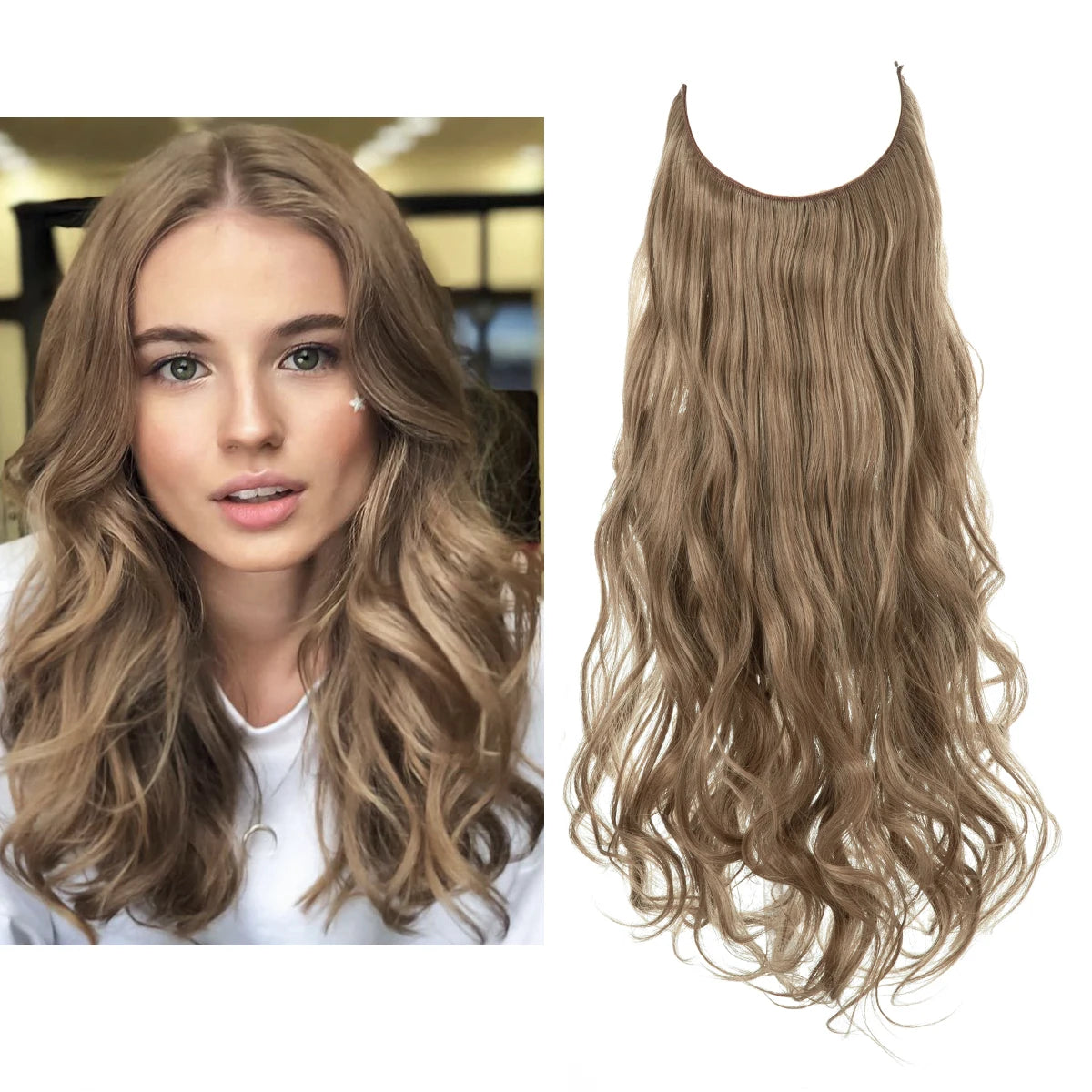 Extensiones Cortina babylight Hilo Invisible 55 cm Largo (150gr) Cabello 100% Similar al Cabello Natural 🥇