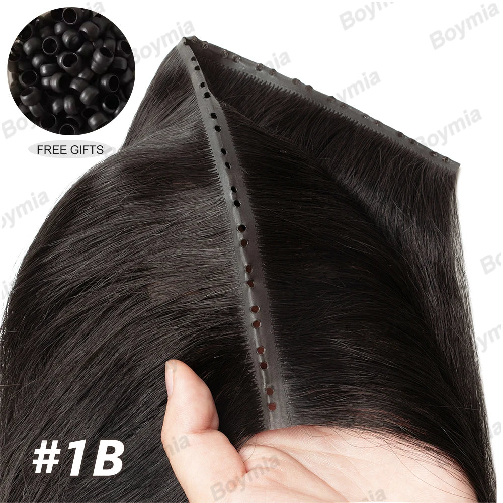 Extensiones de cabello Virgen 100% Natural con trama de mariposa  Invisible 60 cm largo