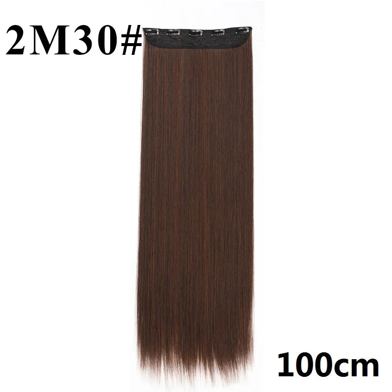 EXTENSIONES MAXI CORTINA 5 clips 100 cm de Largo Liso Cabello 100% Similar al Cabello Natural 🥇 180 gr