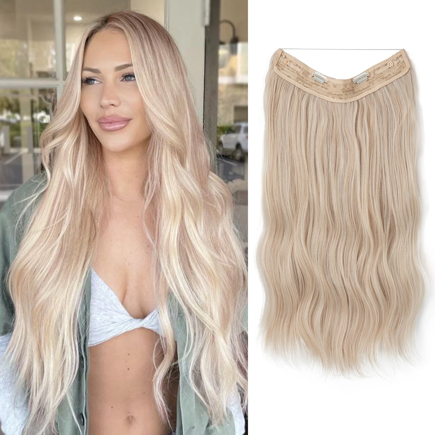 MAXI CORTINA HILO INVIBLE Balayage Semi Natural🥇 60 cm