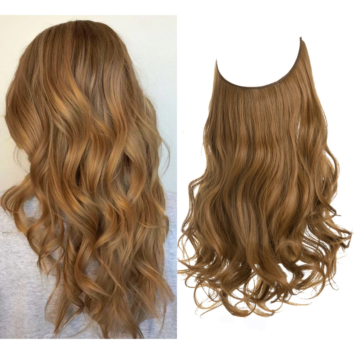 Extensiones Cortina babylight Hilo Invisible 55 cm Largo (150gr) Cabello 100% Similar al Cabello Natural 🥇