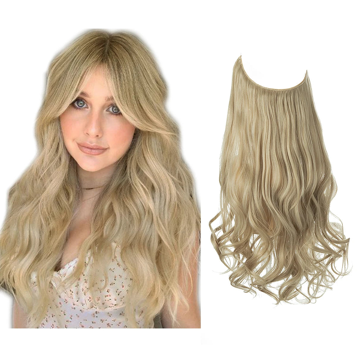 Extensiones Cortina babylight Hilo Invisible 55 cm Largo (150gr) Cabello 100% Similar al Cabello Natural 🥇