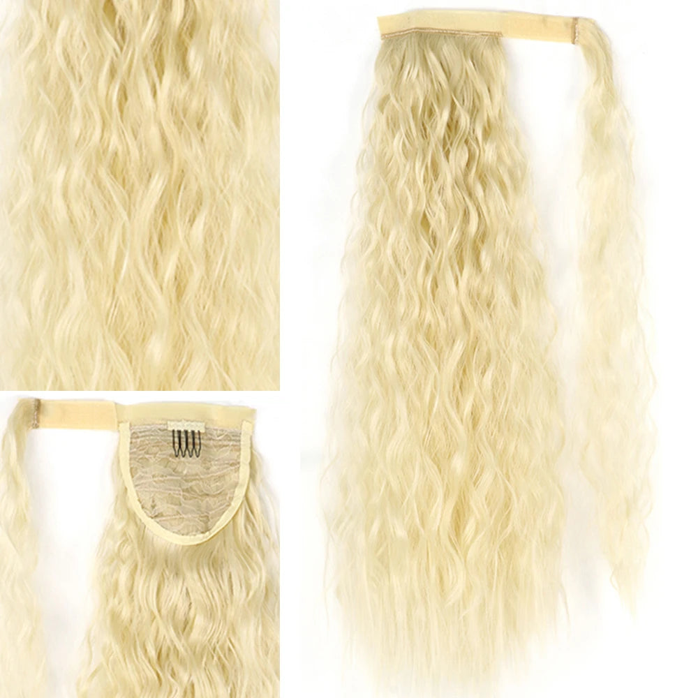 Extensiones Coleta  55 cm y 80 cm de largo Ondas de Sirena Cabello 100% Similar al Cabello Natural 🥇