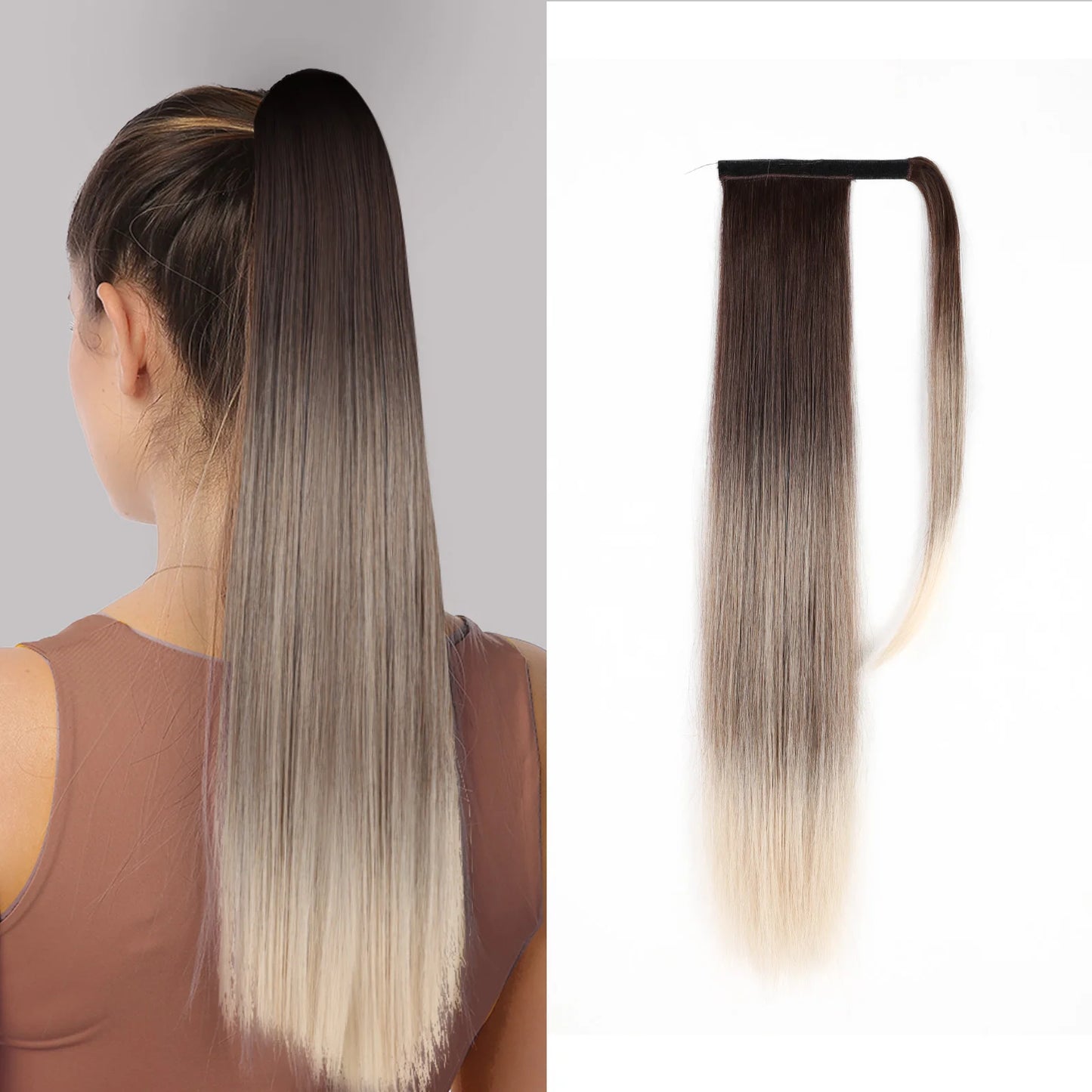 Coleta Balayage 66 cm largo Semi Natural 🥇