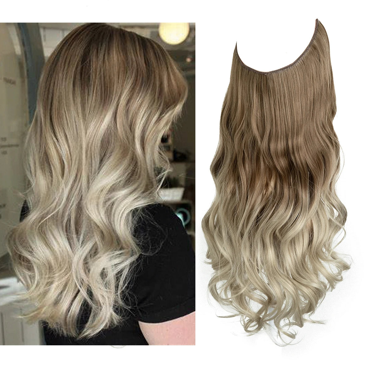 Extensiones Cortina babylight Hilo Invisible 55 cm Largo (150gr) Cabello 100% Similar al Cabello Natural 🥇