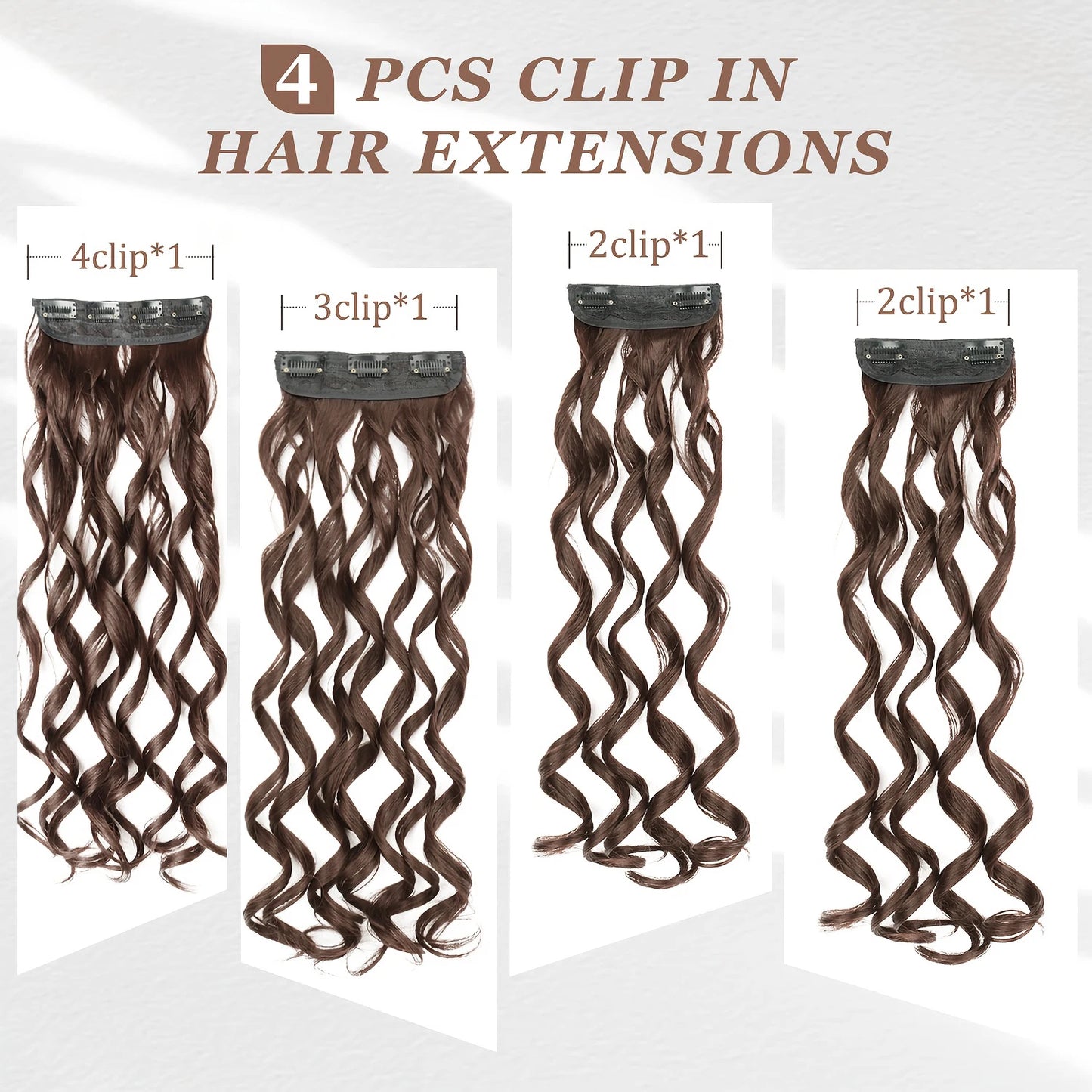 EXTENSIONES CABELLO por Capas 4 Piezas Rulos 50 cm Largo CABELLO 100% Similar al Cabello Natural 🥇