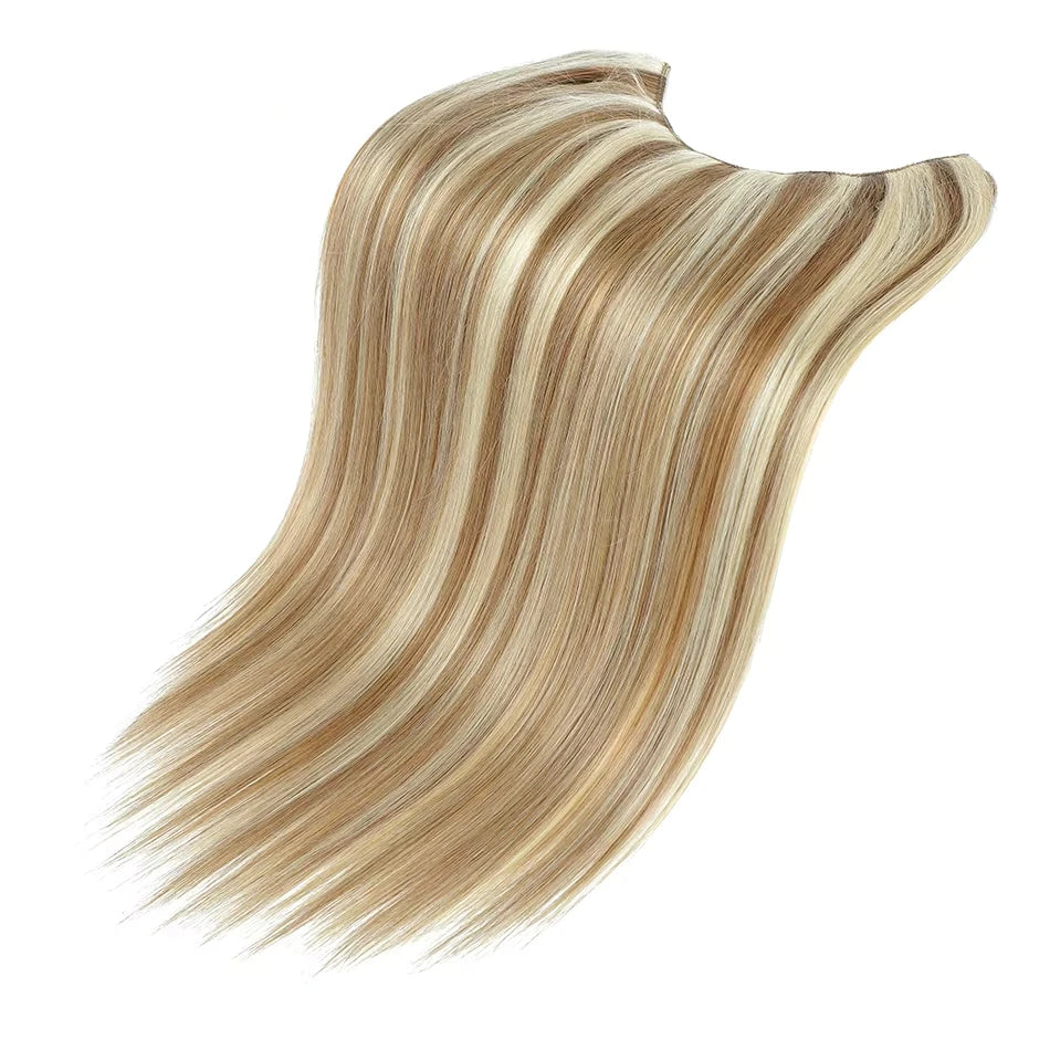 BALAYAGE Maxi Cortina 66 cm Cabello Humano 100% Natural tono rubio 8/613