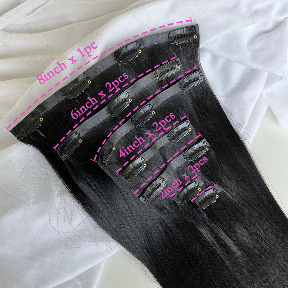 Extensiones de Cabello 100% Natural©️ Tono #1B Castaño Oscuro