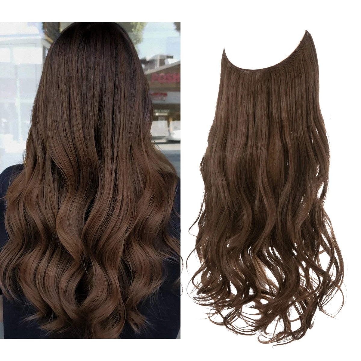 Extensiones Cortina babylight Hilo Invisible 55 cm Largo (150gr) Cabello 100% Similar al Cabello Natural 🥇
