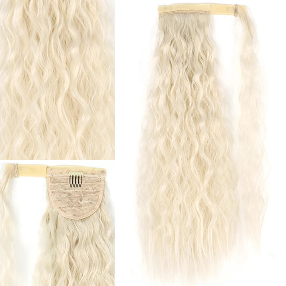 Extensiones Coleta  55 cm y 80 cm de largo Ondas de Sirena Cabello 100% Similar al Cabello Natural 🥇