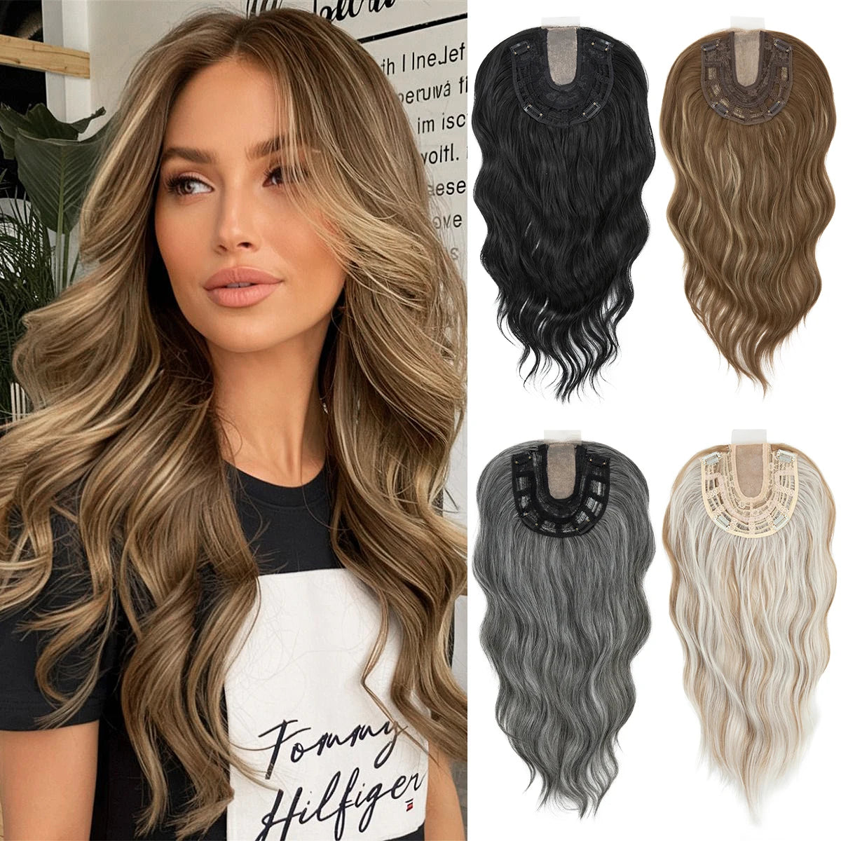 Corona Ondulada 55 cm Largo Cabello Organico Premium