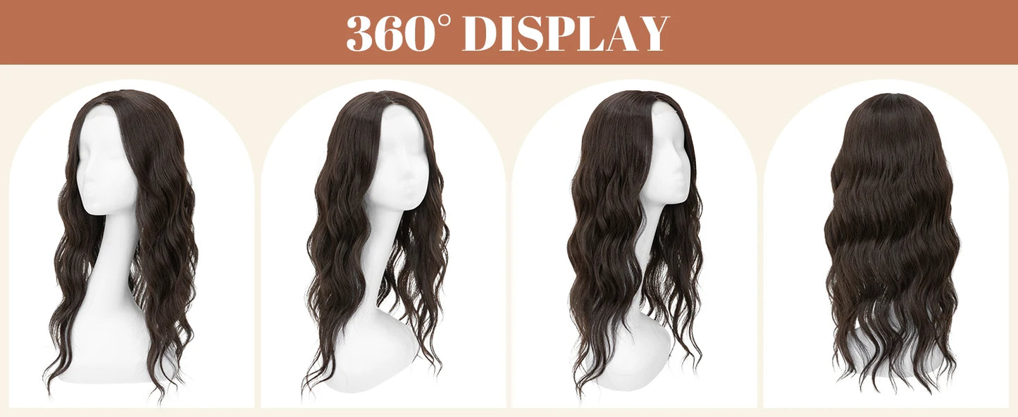 Corona Ondulada 55 cm Largo Cabello Organico Premium