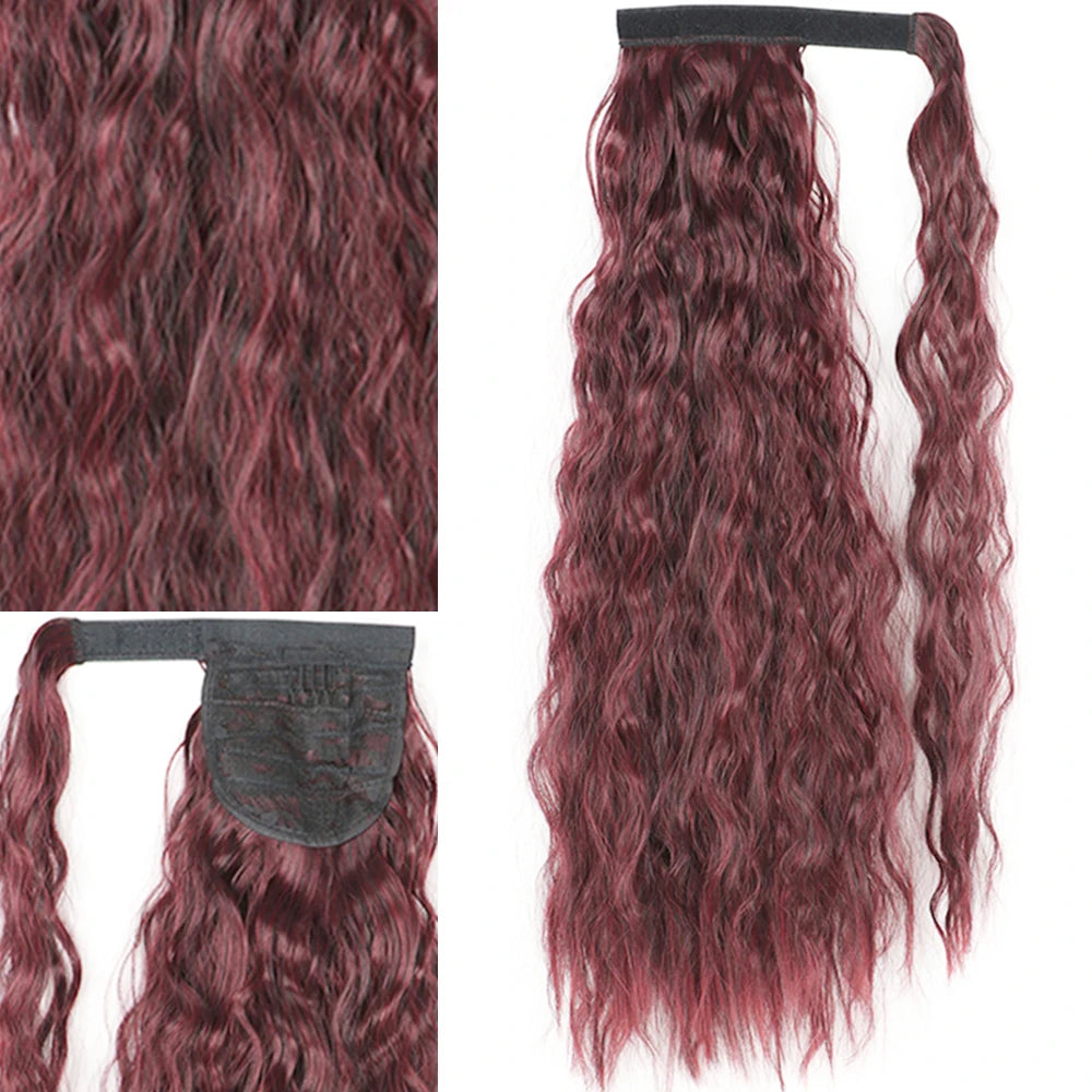 Extensiones Coleta  55 cm y 80 cm de largo Ondas de Sirena Cabello 100% Similar al Cabello Natural 🥇