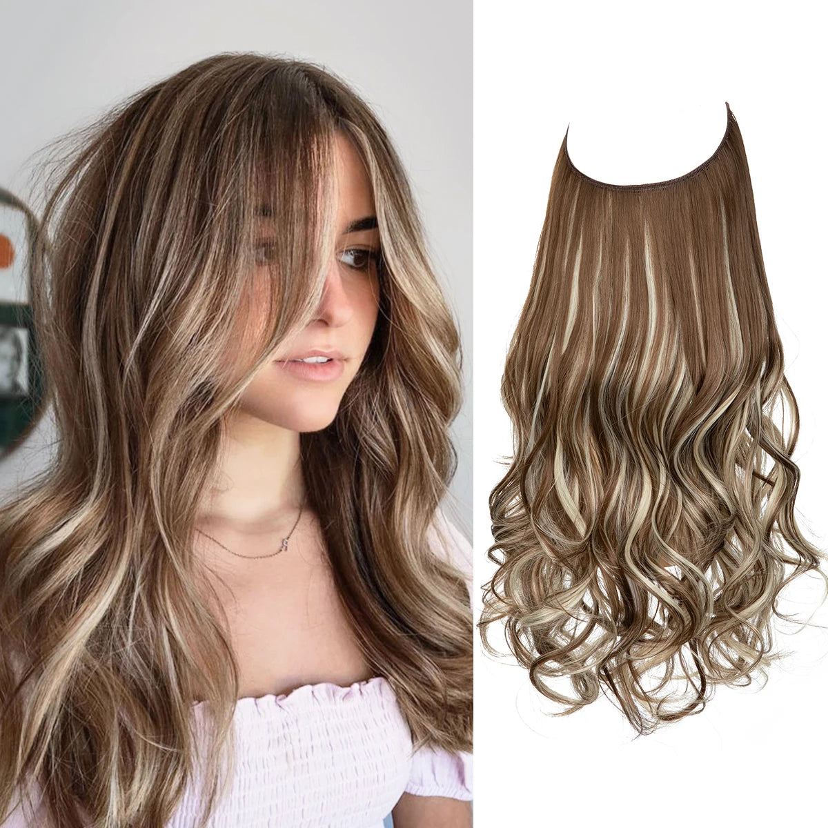 Extensiones Cortina babylight Hilo Invisible 55 cm Largo (150gr) Cabello 100% Similar al Cabello Natural 🥇