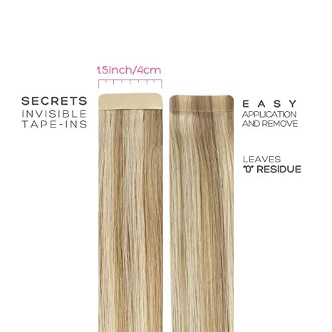Extensiones Cabello Natural 100% Pegatina Invisible 60 cm Largo