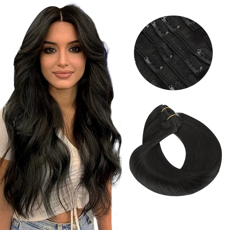 BALAYAGE Extensiones por Capas Clip  55 cm largo Cabello Virgen 100 % Natural