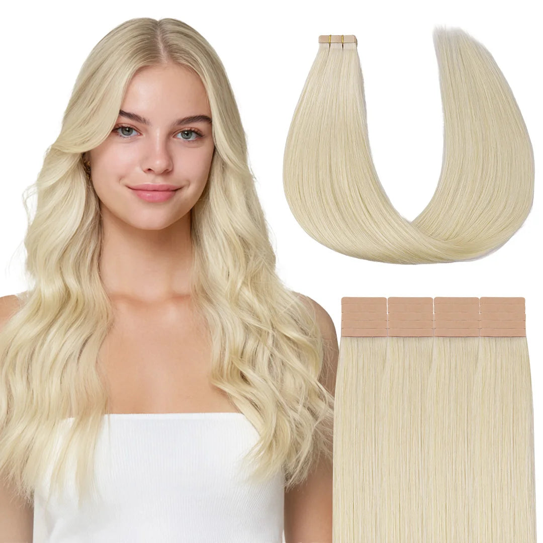 Extensiones Adhesivas Balayage 60 cm de largo Cabello Natural ©️ 100% Virgen