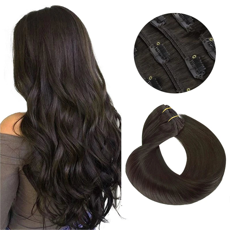 BALAYAGE Extensiones por Capas Clip  55 cm largo Cabello Virgen 100 % Natural