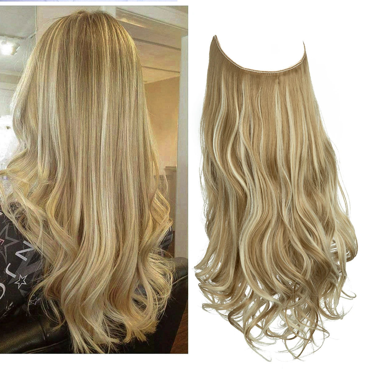 Extensiones Cortina babylight Hilo Invisible 55 cm Largo (150gr) Cabello 100% Similar al Cabello Natural 🥇