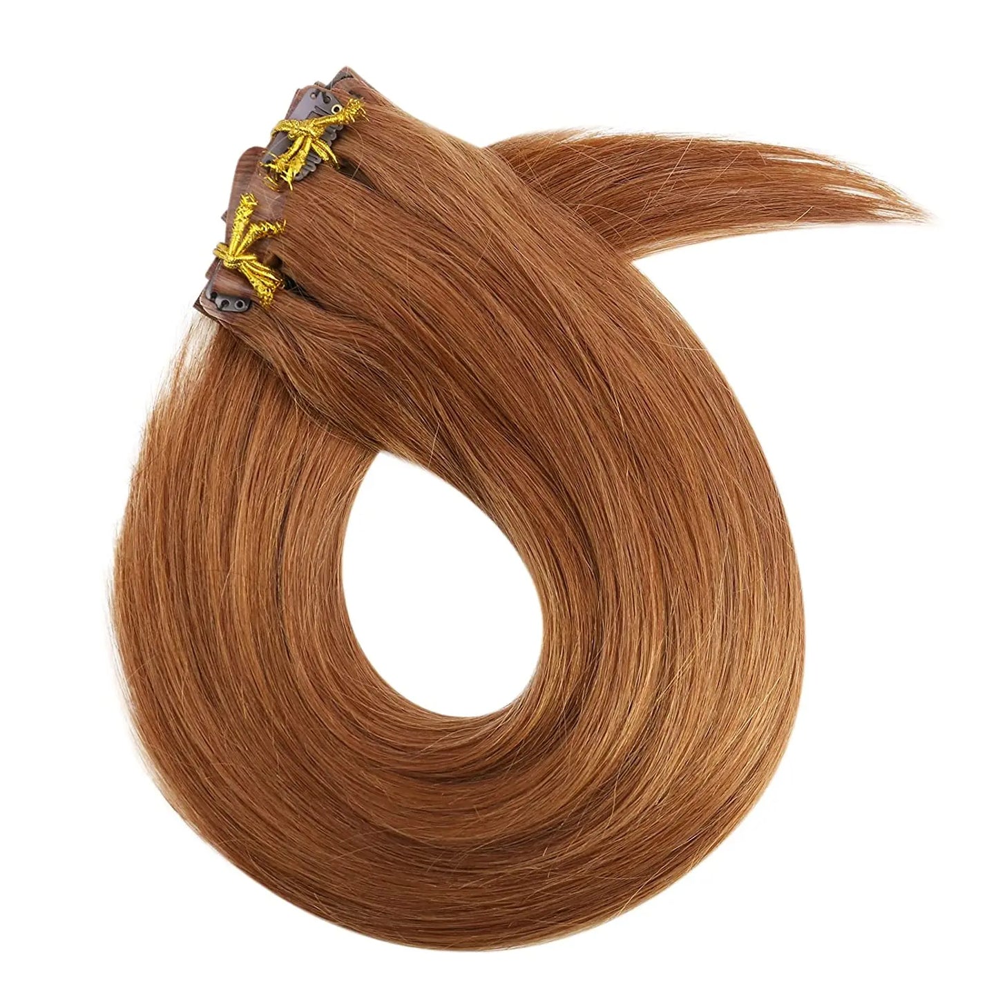Extensiones de cabello humano 100% Premium 55 cm Largo con Clip sin costuras 120 Gr