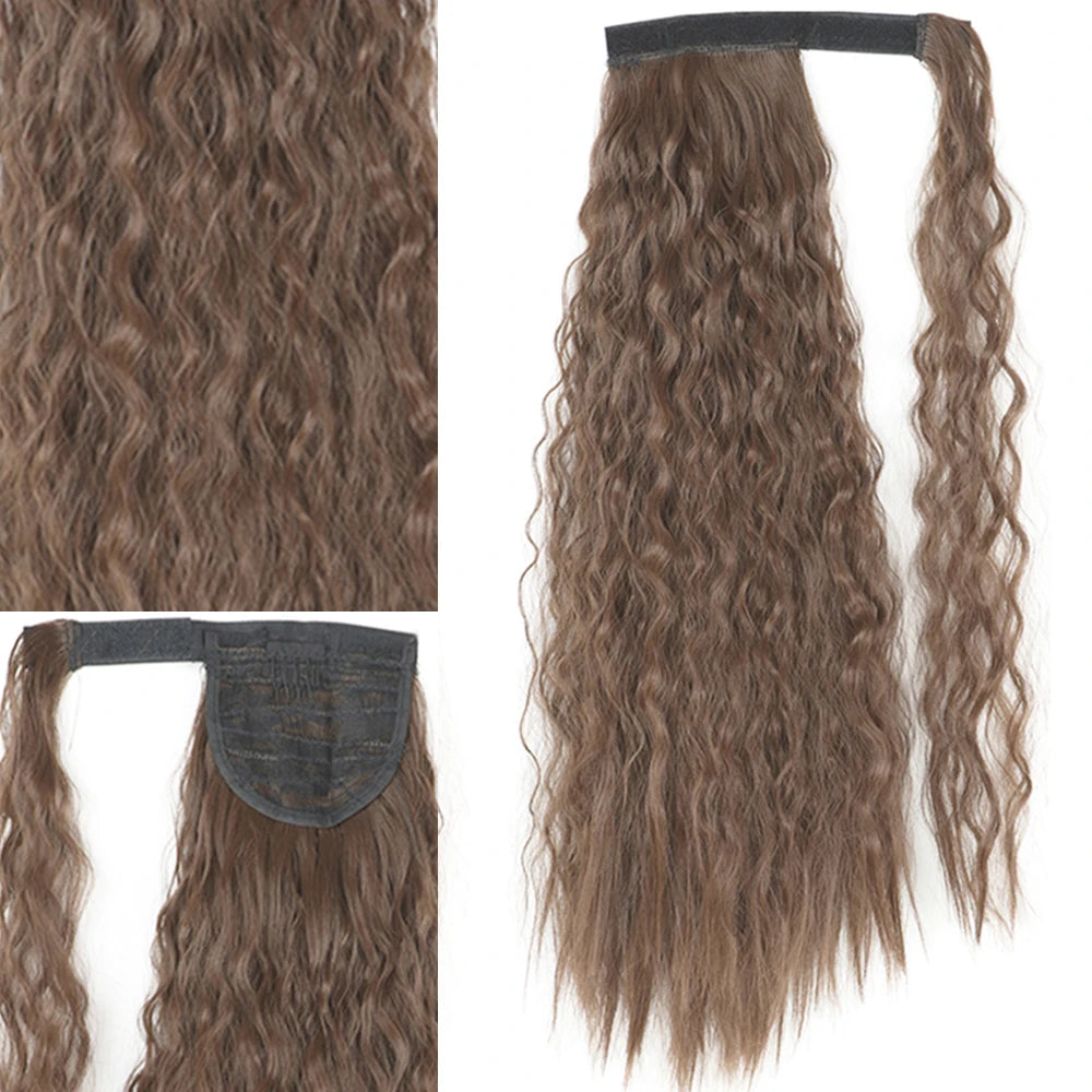 Extensiones Coleta  55 cm y 80 cm de largo Ondas de Sirena Cabello 100% Similar al Cabello Natural 🥇