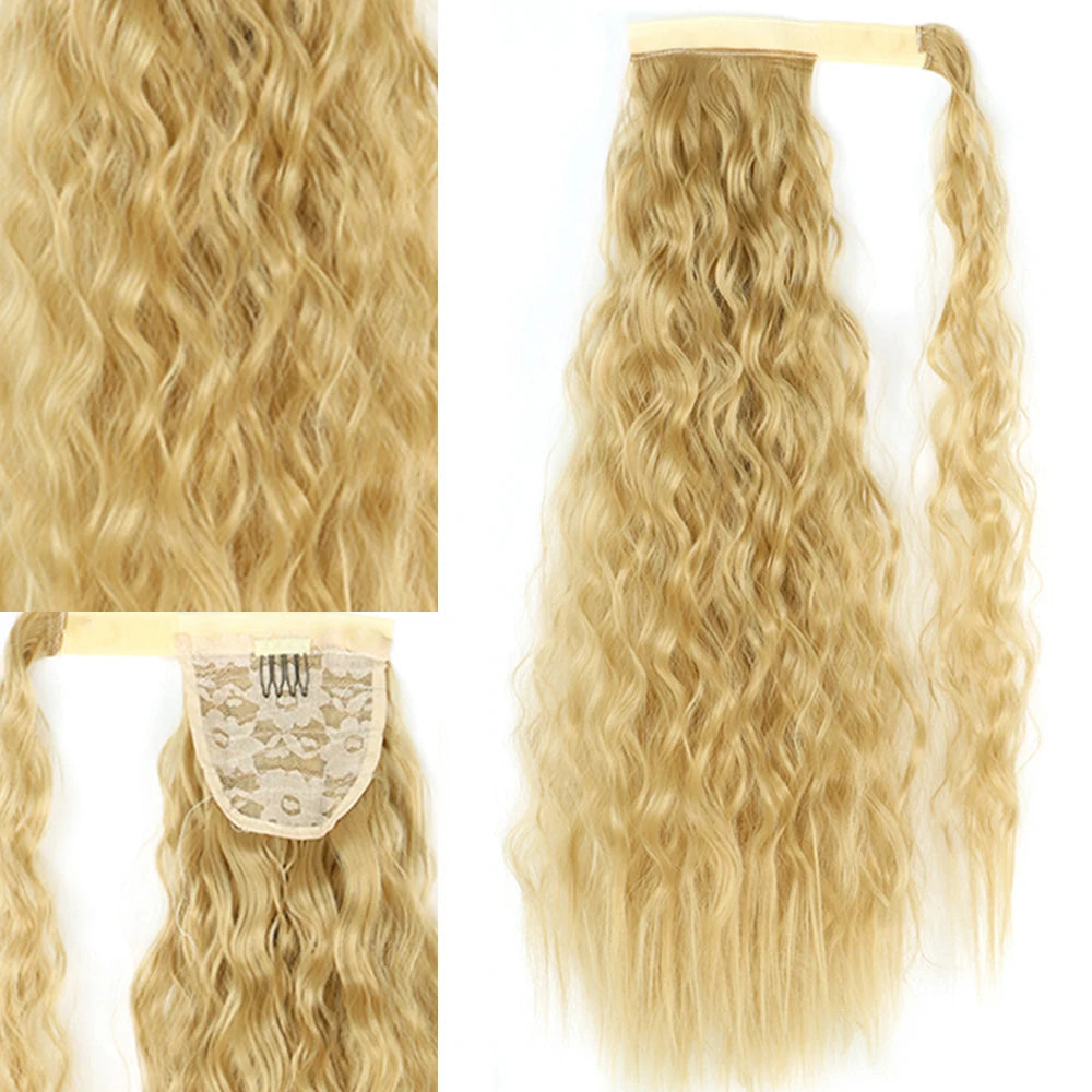 Extensiones Coleta  55 cm y 80 cm de largo Ondas de Sirena Cabello 100% Similar al Cabello Natural 🥇