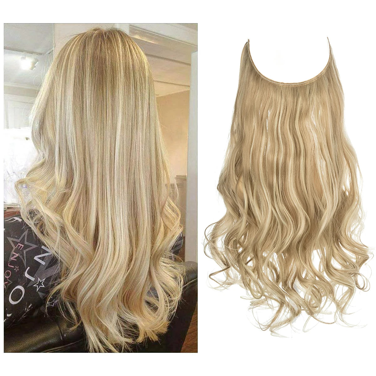 Extensiones Cortina babylight Hilo Invisible 55 cm Largo (150gr) Cabello 100% Similar al Cabello Natural 🥇