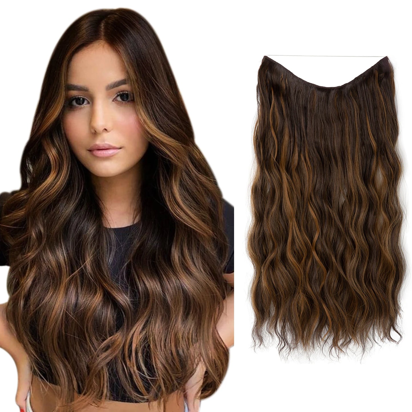 MAXI CORTINA HILO INVIBLE Balayage Semi Natural🥇 60 cm
