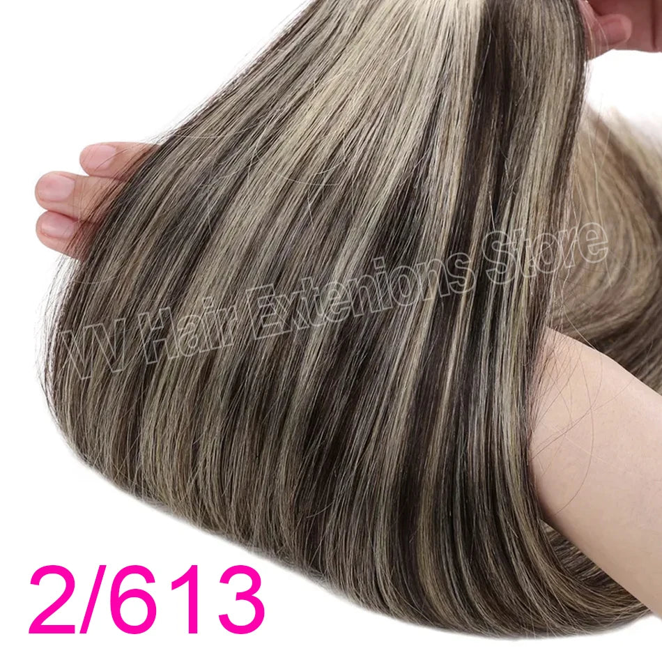 Cinta Adhesiva Invisible Genius, doble trama Cabello Virgen 100% Natural Premium 76 cm