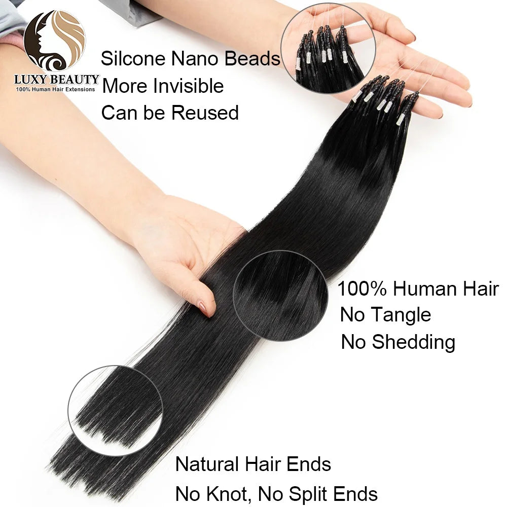 Extensiones de cabello 100% Natural©️ con microperlas 8D Pack 100 unidades