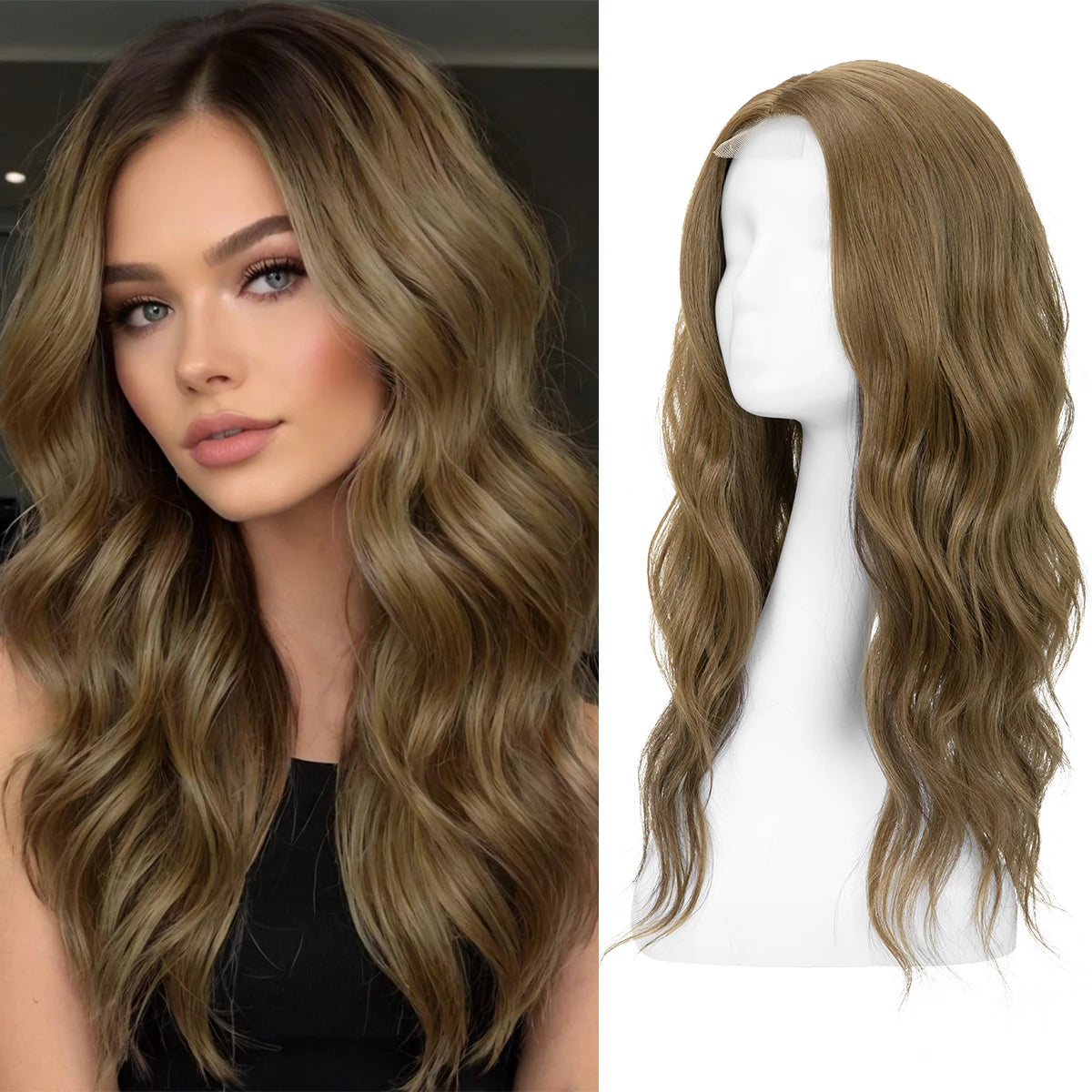 Corona Ondulada 55 cm Largo Cabello Organico Premium