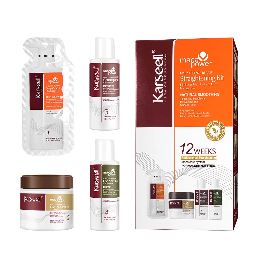 KIT ALISADOR Karseell Gold Keratina reparación rápida para alisar el cabello dañado, suave y liso