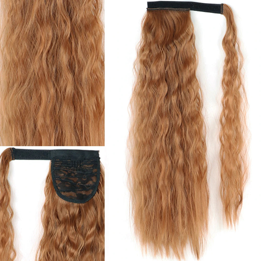 Extensiones Coleta  55 cm y 80 cm de largo Ondas de Sirena Cabello 100% Similar al Cabello Natural 🥇