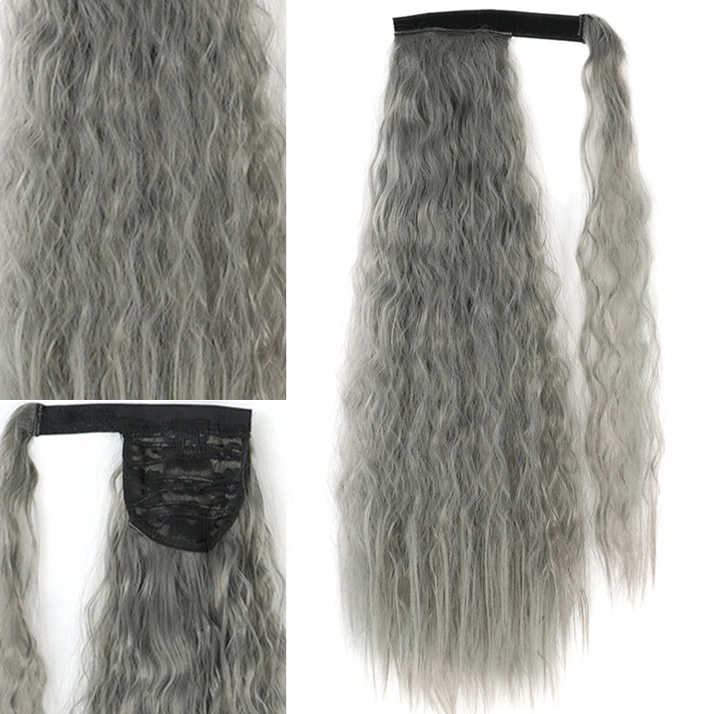 Extensiones Coleta  55 cm y 80 cm de largo Ondas de Sirena Cabello 100% Similar al Cabello Natural 🥇
