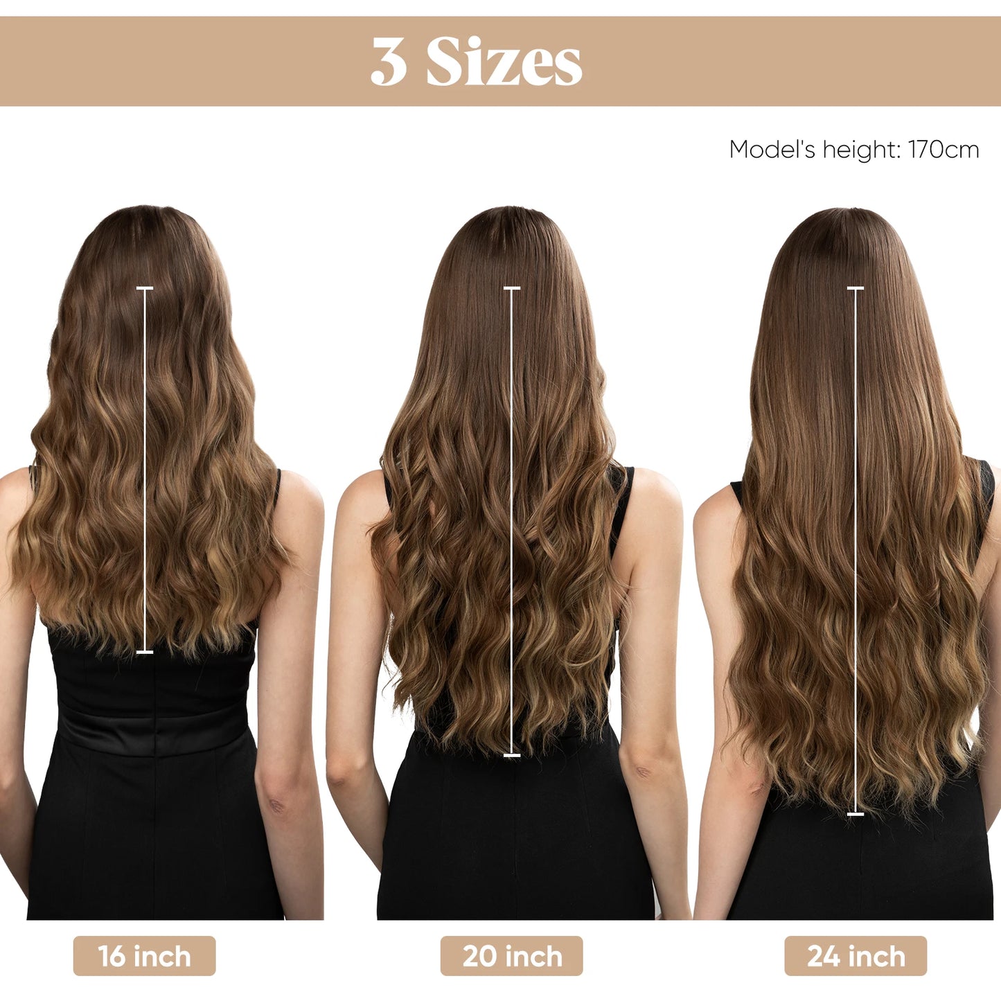 MAXI CORTINA HILO INVIBLE Balayage Semi Natural🥇 60 cm