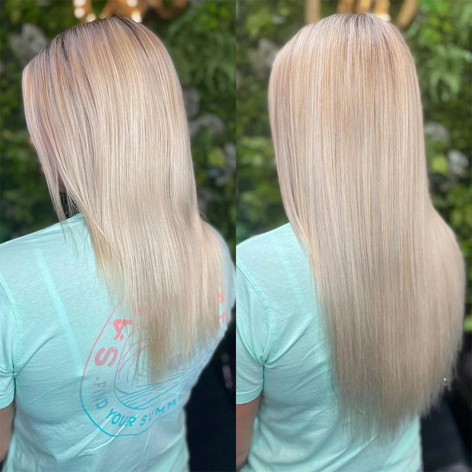 BALAYAGE Maxi Cortina 66 cm Cabello Humano 100% Natural tono rubio 8/613
