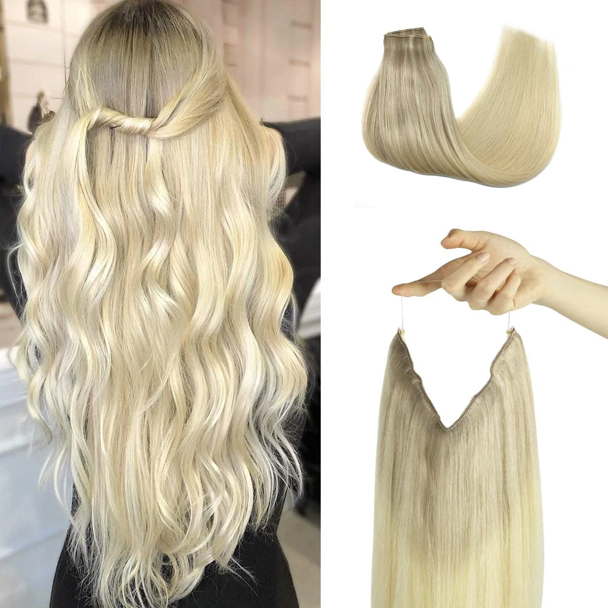 Extensiones de Cabello Natural 100% ©️ Balayage Hilo Invisible