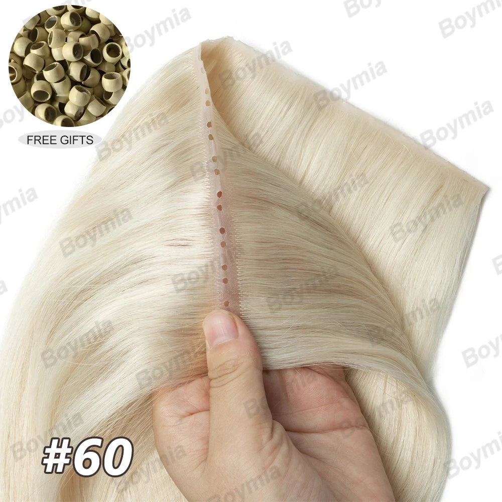 Extensiones de cabello Virgen 100% Natural con trama de mariposa  Invisible 60 cm largo