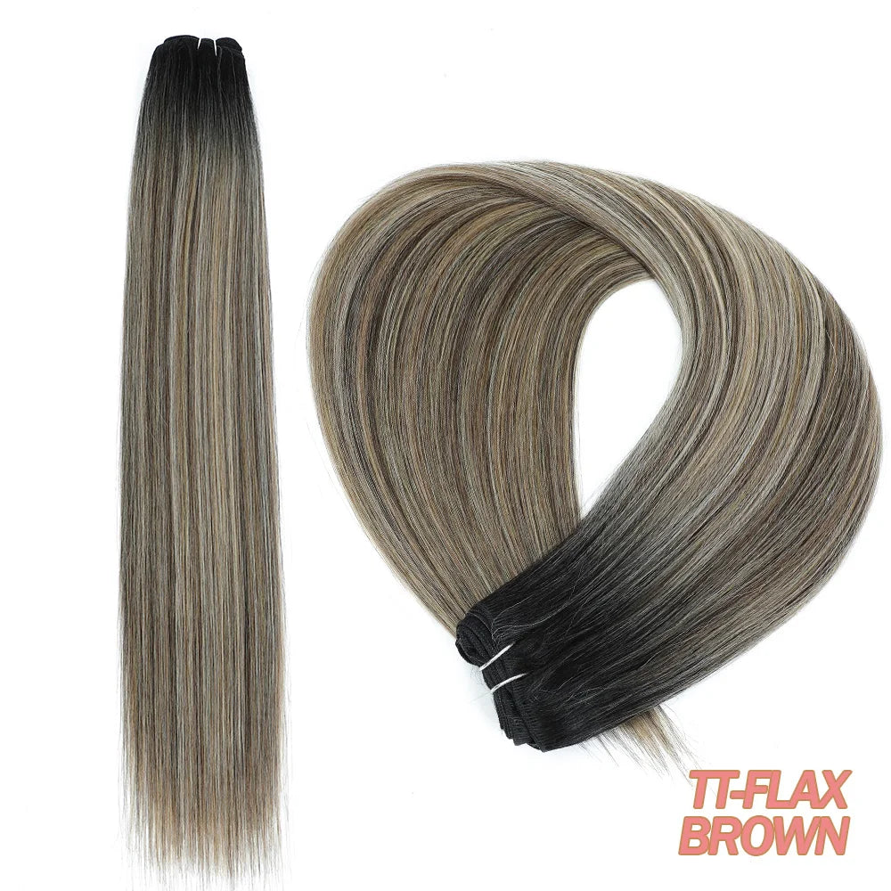 MAZO Extensiones de Cabello PREMIUM🥇 Similar al Natural Tonos Balayage Hasta 70 cm Largo