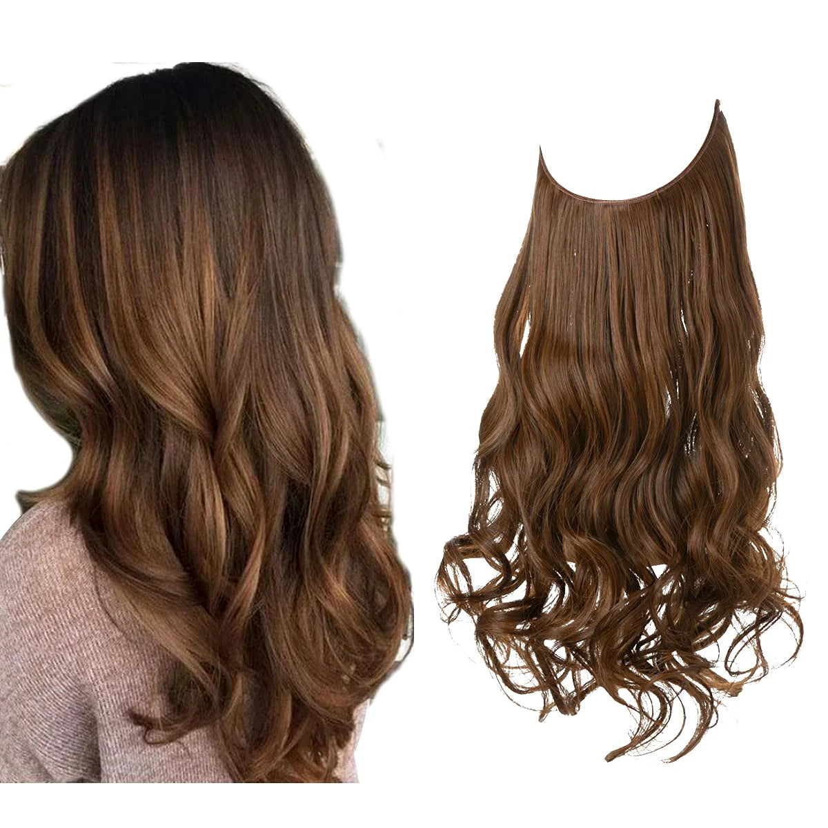 Extensiones Cortina babylight Hilo Invisible 55 cm Largo (150gr) Cabello 100% Similar al Cabello Natural 🥇