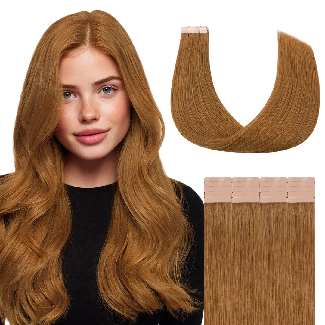 Extensiones Adhesivas Balayage 60 cm de largo Cabello Natural ©️ 100% Virgen