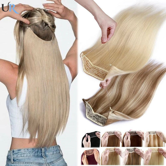 HILO INVISIBLE Extensiones 100% Natural ©️ 66 cm de largo (32 tonos)