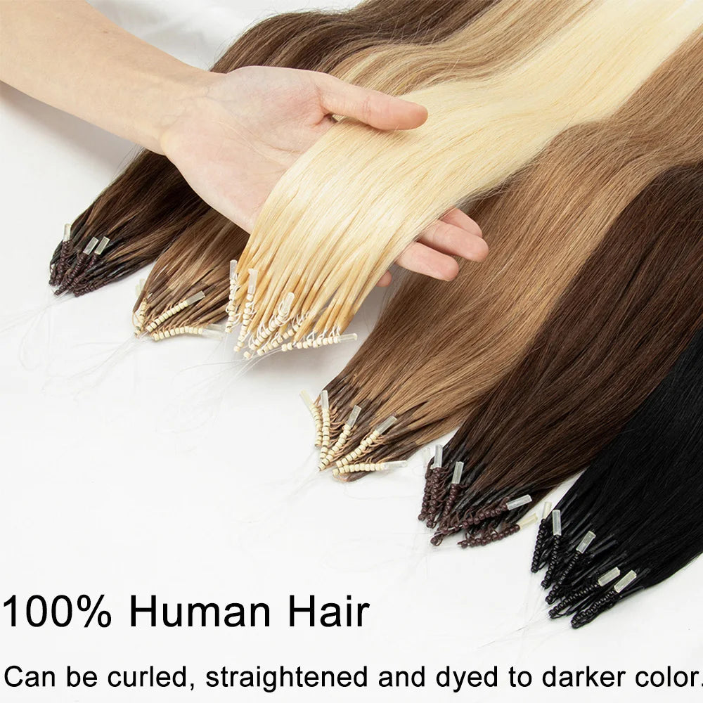 Extensiones de cabello 100% Natural©️ con microperlas 8D Pack 100 unidades