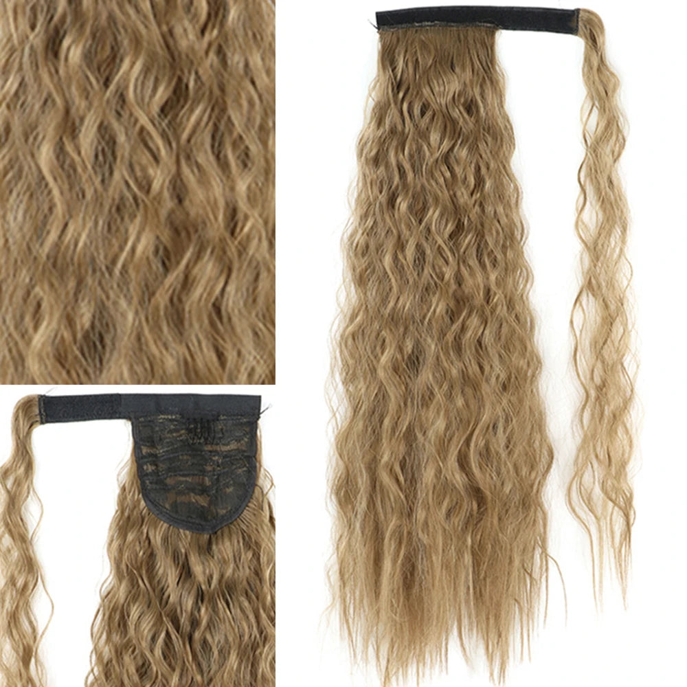 Extensiones Coleta  55 cm y 80 cm de largo Ondas de Sirena Cabello 100% Similar al Cabello Natural 🥇