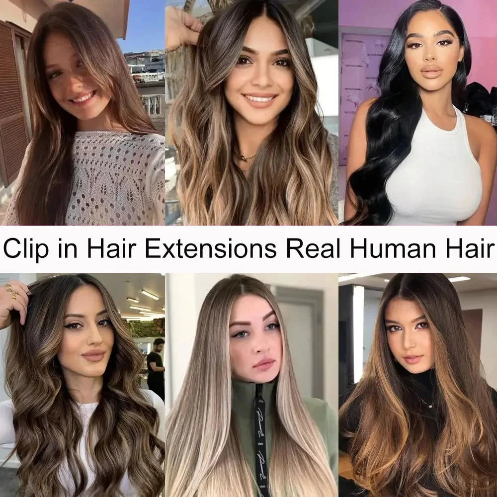 BALAYAGE Maxi Cortina 66 cm Cabello Humano 100% Natural tono rubio 8/613